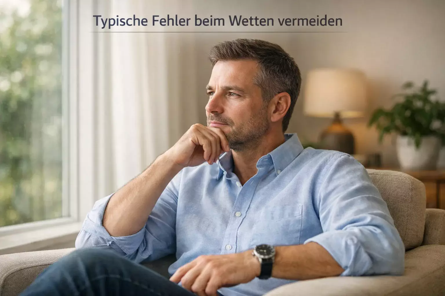 Ruhiger Mann macht Pause und reflektiert seine Entscheidungen