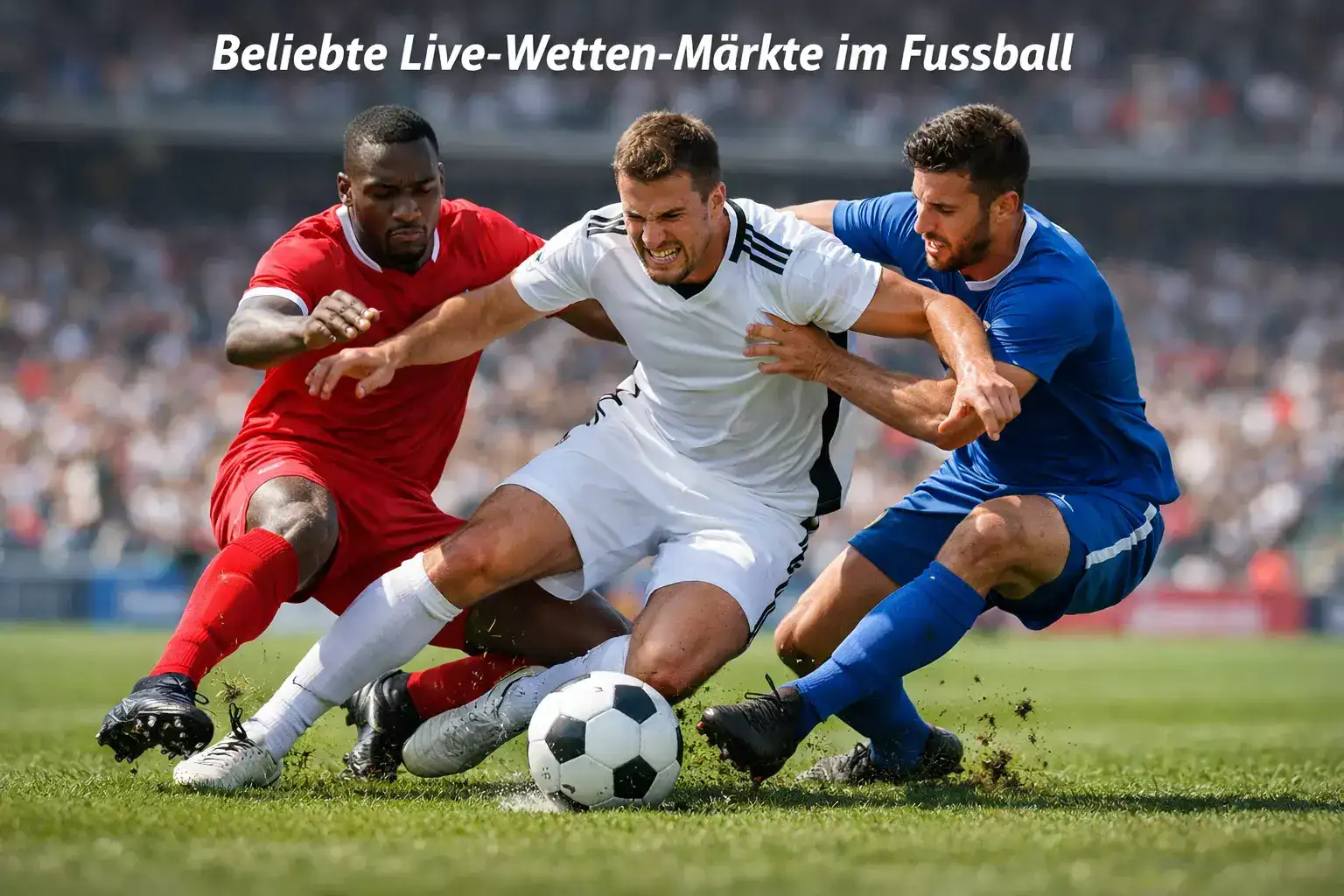 Fussballspieler in Aktion auf dem grünen Rasen