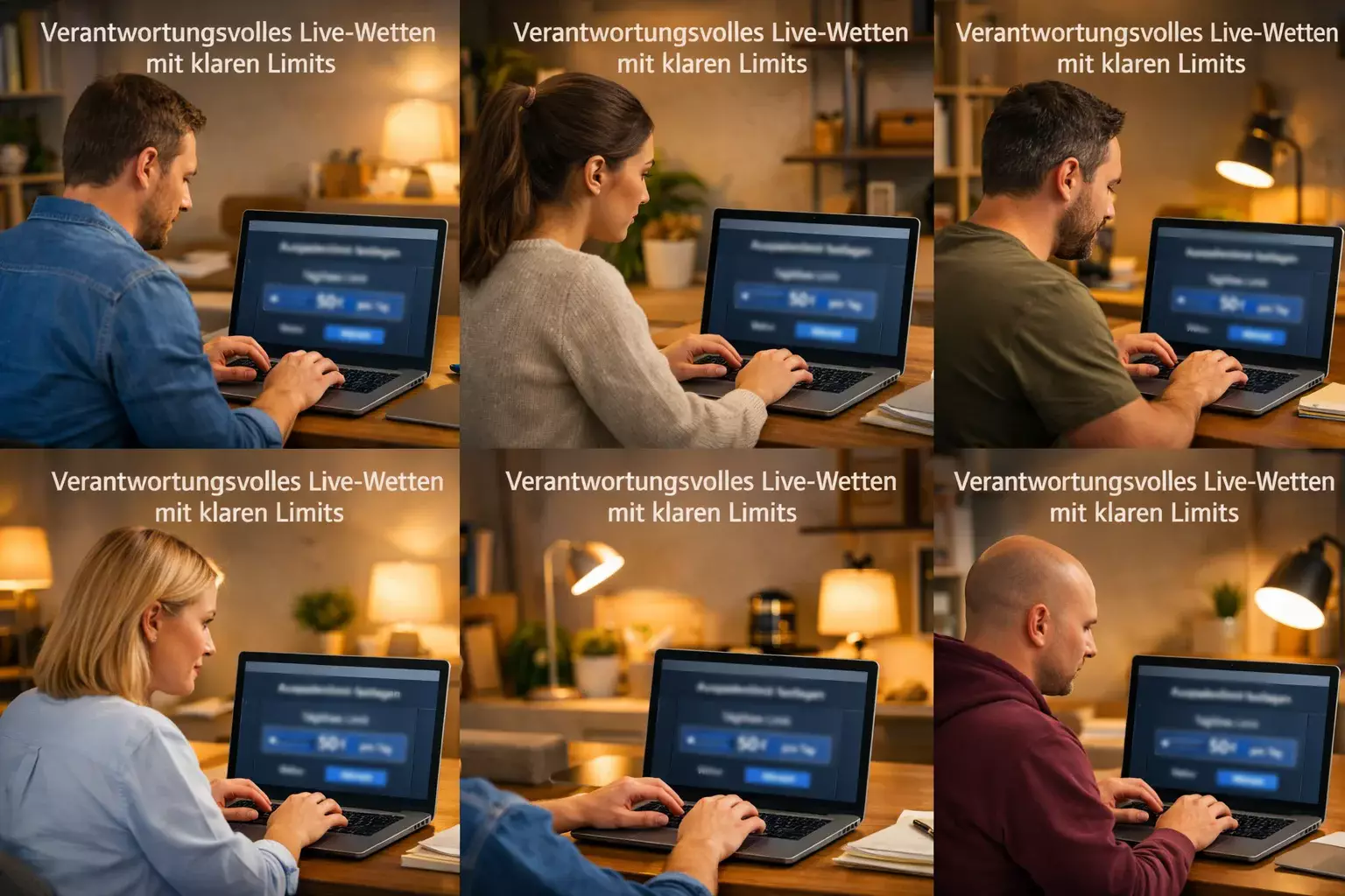 Person setzt Einzahlungslimit am Computer für verantwortungsvolles Spielen